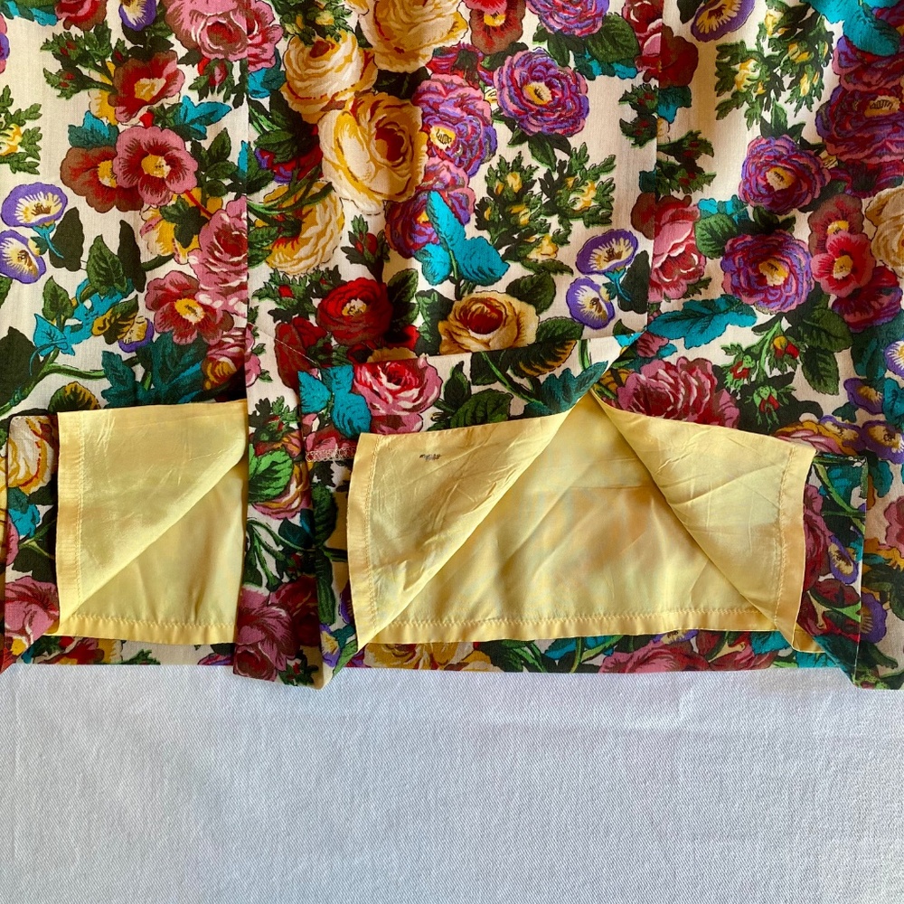 Vintage Geiger Knee Length Floral Skirt Sz 40/US 8 Cottagecore Romantic Summer - Picture 9 of 13